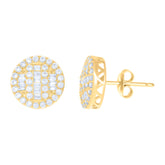 10kt Yellow Gold Womens Cubic-Zirconia Fashion Stud Earrings